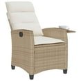 thumbnail image 4 of vidaXL Reclining Patio Chair with Side Table Beige Poly Rattan, 4 of 11