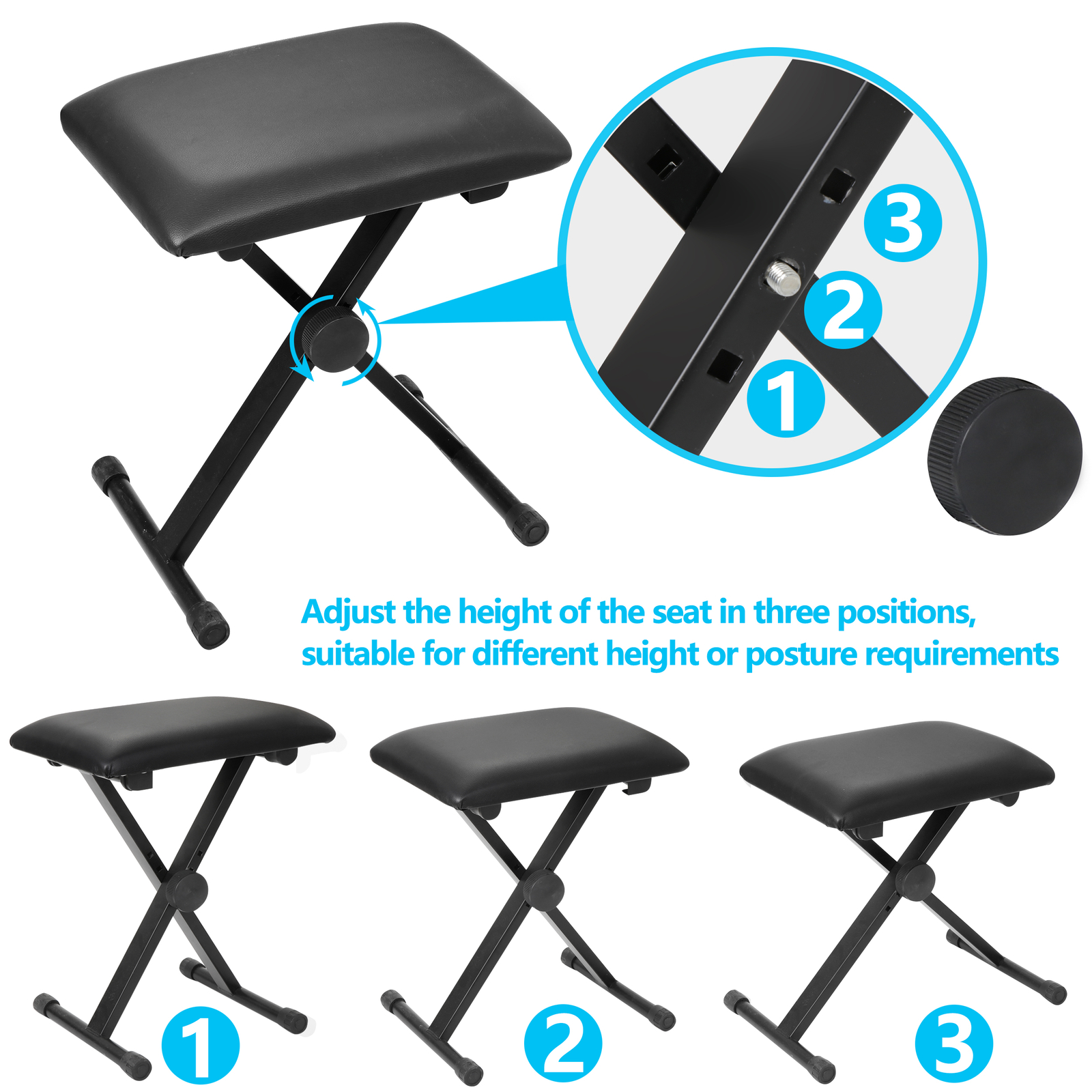 ZYPPP 61 Key Electronic Keyboard Piano Organ with Microphone Stand Stool Earphone