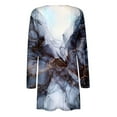 thumbnail image 3 of DDAPJ pyju Lightweight Cardigans for Women 2025 Fall Fashion,Open Front Long Sleeve Drape Cardigan Marble Print Casual Kimono Tops Loose Comfy Medium Length Thin Coat with Pockets, 3 of 5