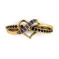 thumbnail image 2 of 0.22 ct Brilliant Round Cut Tanzanite 14K Yellow Gold Solitaire with Accents Bridal Wedding Engagement Promise Anniversary Ring for Women size 6.75, 2 of 7
