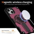thumbnail image 3 of Strong Magnetic for iPhone 15 Case with Hidden Stand, Compatible with Mag-Safe, Military Grade Drop Protection, Built-in Kickstand for iPhone 15 Heavy Duty Shockproof Cover, Purple, 3 of 7