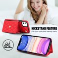 thumbnail image 4 of Case for iPhone 11, Crossbody Wristlet Case Wallet with RFID Blocking Card Slots KickStand Flip Folio PU Leather Magnetic Protective Cover Women for iPhone 11, Red, 4 of 9