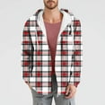 thumbnail image 2 of Dovford Men's Long Sleeve Quilted Lined Flannel Shirt Jacket with Hood 2025 Spring Fall, 2 of 5