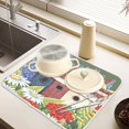 thumbnail image 6 of Ryvnso Floral Cardinal Lavenders Dish Drying Mat for Kitchen Countertop 16x18 Small Dish Pad Drainer Rack Dish Sink Mats, 6 of 7