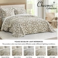 thumbnail image 5 of Chezmoi Collection Oversized Bedspread 100x106, Jacquard Matelasse Floral Damask Design, 5-Piece Lightweight Reversible Microfiber Bedding Coverlet Set for All Season, Queen, Taupe/White, 5 of 9