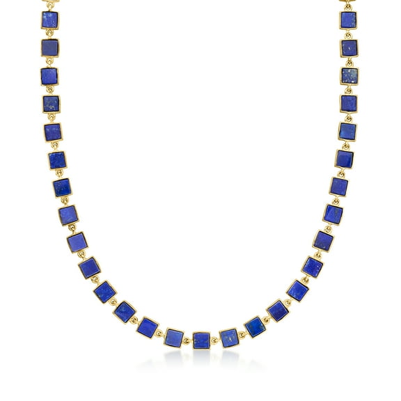 Ross-Simons Lapis Station Necklace in 18kt Gold Over Sterling, Women's, Adult