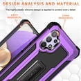 thumbnail image 4 of Samsung Galaxy A32 5G Case (NOT FOR 4G), Rosebono Hybrid Slim Colorful Armor Shockproof Impact Resistant Protective Cover Case With Kickstand For Samsung Galaxy A32 5G (Purple), 4 of 5