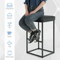 thumbnail image 5 of Summit Living Counter Height 30 inch Bar Stools Set of 2 for Kitchen Backless PU Leather Stools Chairs, Black, 5 of 9