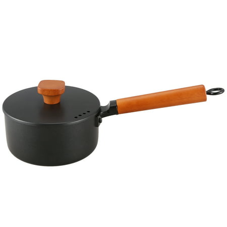 

16cm 2L Cast Iron Cooking Soup Pot Milk Heating Stockpot Pan Kitchen Mini Stewpan Saucepan for Induction Cooker
