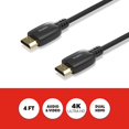 thumbnail image 2 of Staples TECH 4 ft. HDMI to HDMI Audio/Video Cable  Male to Male Black (ST62468), 2 of 8