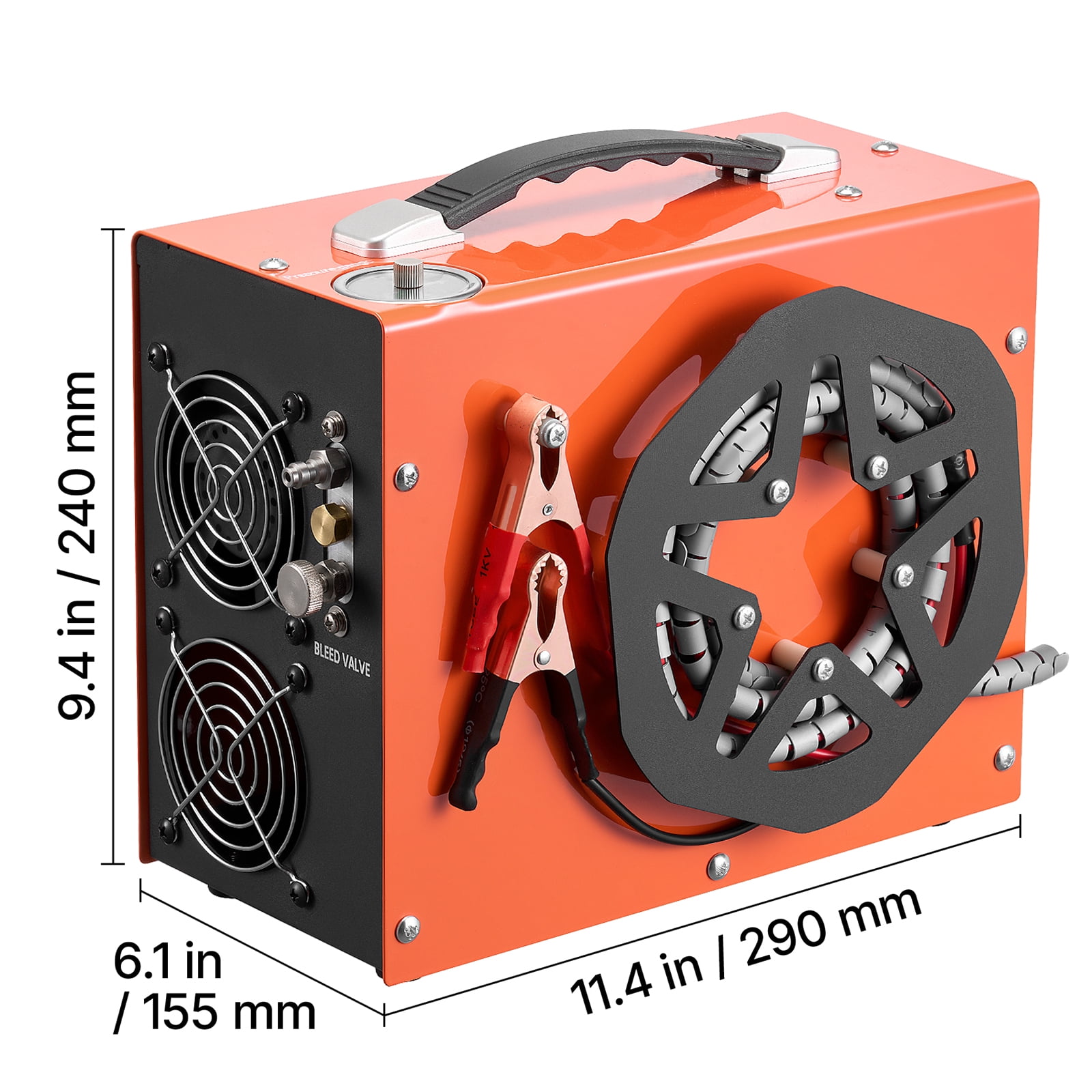 KFFKFF Portable PCP Air Compressor 4500PSI with Built-in Converter, Auto Stop Function, 350W DC12V/AC120V for Air Rifles and Scuba Tanks