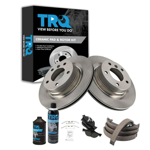 TRQ Rear Brake Pad & Rotor Kit BKA34852 Fits Select 2012-2013 BMW 328i