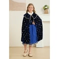 thumbnail image 4 of Girls Noble Velvet Hooded Cape Kids Princess Party Cape Warm Hooded Cloak 2-10Years, 4 of 5