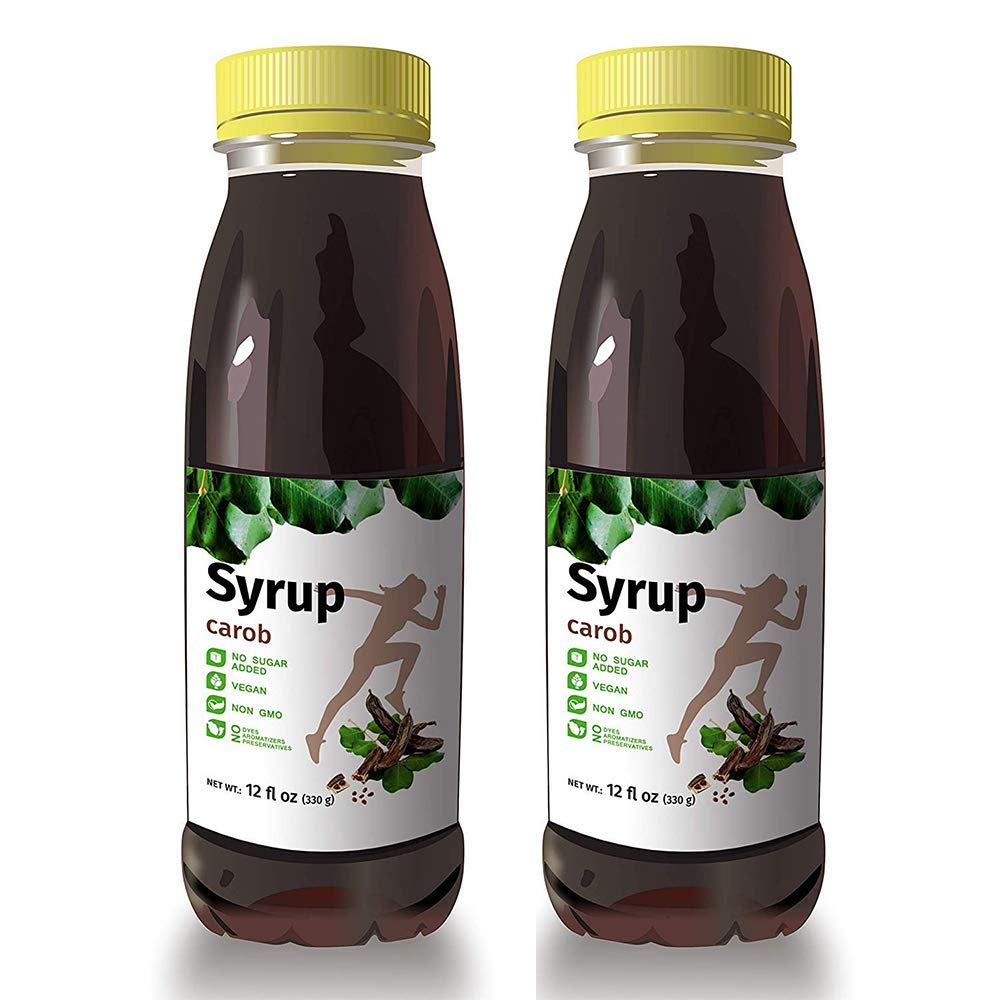 Pure Carob Syrup Vegan Sauce Molasses Sweetener 2 pax