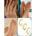 thumbnail image 3 of Anillos FIASASO chapados en oro de 14 quilates ajustables para mujer, 3 unidades, 3 of 7