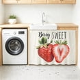 thumbnail image 3 of Strawberry Sink Skirt 11"Wx13"L, Dustproof Under Sink Curtain with Self Adhesive Tape, Red Summer Fruits Green Botanical Cabinet Curtain Cover for Bathroom Vanity, RV, Kitchen Cabinet Storage Shelf, 3 of 9