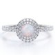 thumbnail image 1 of JeenMata Anillo de Compromiso de 1,75 Quilates con Ópalo Australiano de Corte Redondo y Moissanita, con Doble Halo y Engaste Pavé, Chapado en Oro Blanco de 18 K sobre Plata, 1 of 6