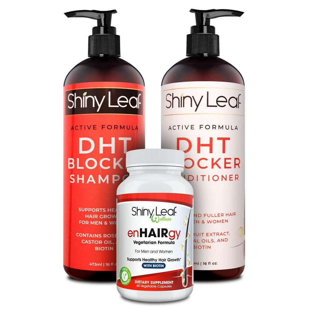 DHT Blocker Shampoo and Conditioner for Hair Loss with Biotin for Men