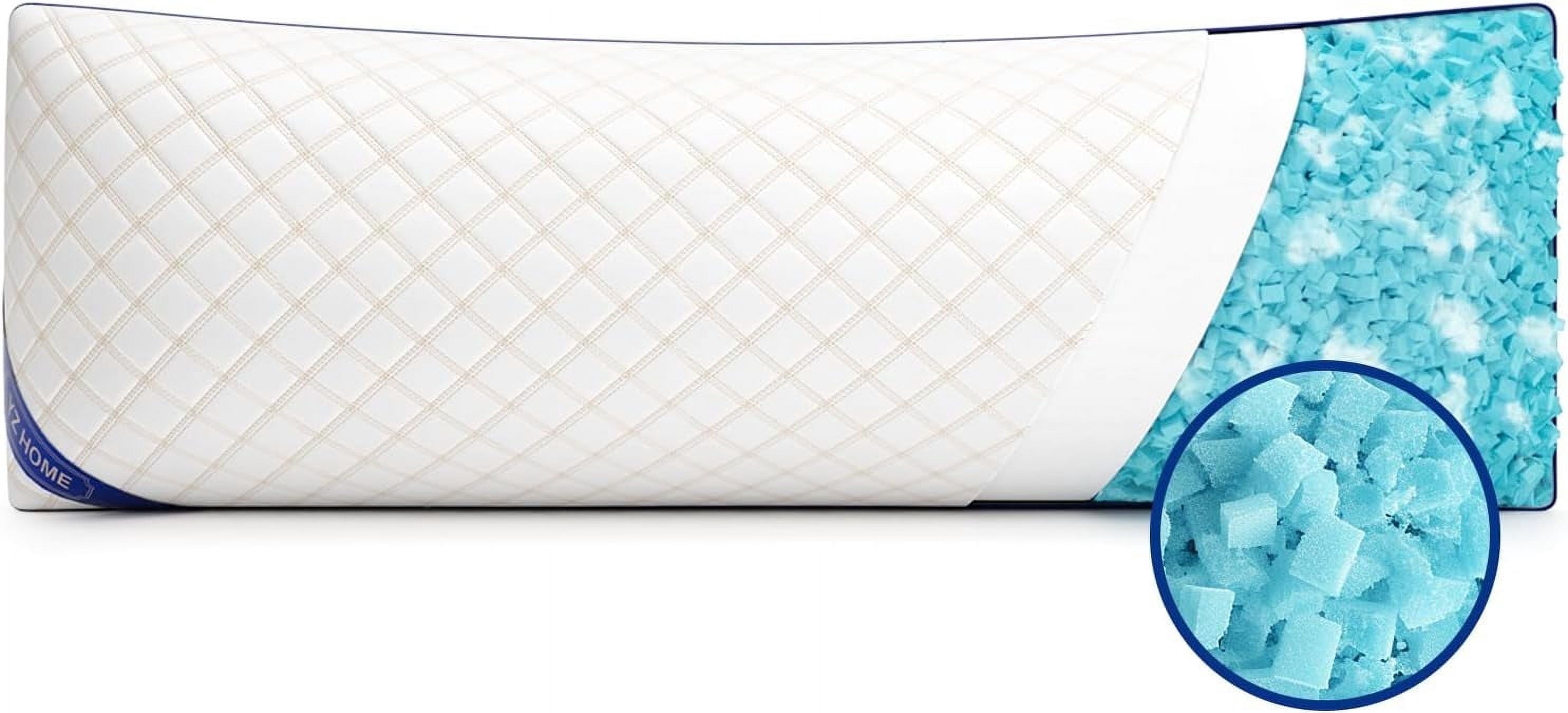 Galenzoov 20×54 inch Full-Length Body Pillow with Shredded Memory Foam - Offering Adjustable Firmness & Height for Personalized Comfort, Ideal for Side Sleepers and Maternity Support, White