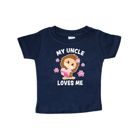 

Inktastic My Uncle Loves Me with Bigfoot Gift Baby Girl T-Shirt