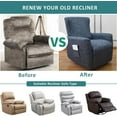thumbnail image 5 of Velvet Recliner Cover 4 Pieces Printed Lazy Boy Chair Covers Recliner Sofa Slipcover Anti-Slip Fitted Furniture Protector with Elastic Bottom, 5 of 7