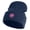 Navy, variant on Mirrored Spiral Pinwheel Flower Iron On Patch 12 Inch Long Knitted Beanie - Black OSFM
