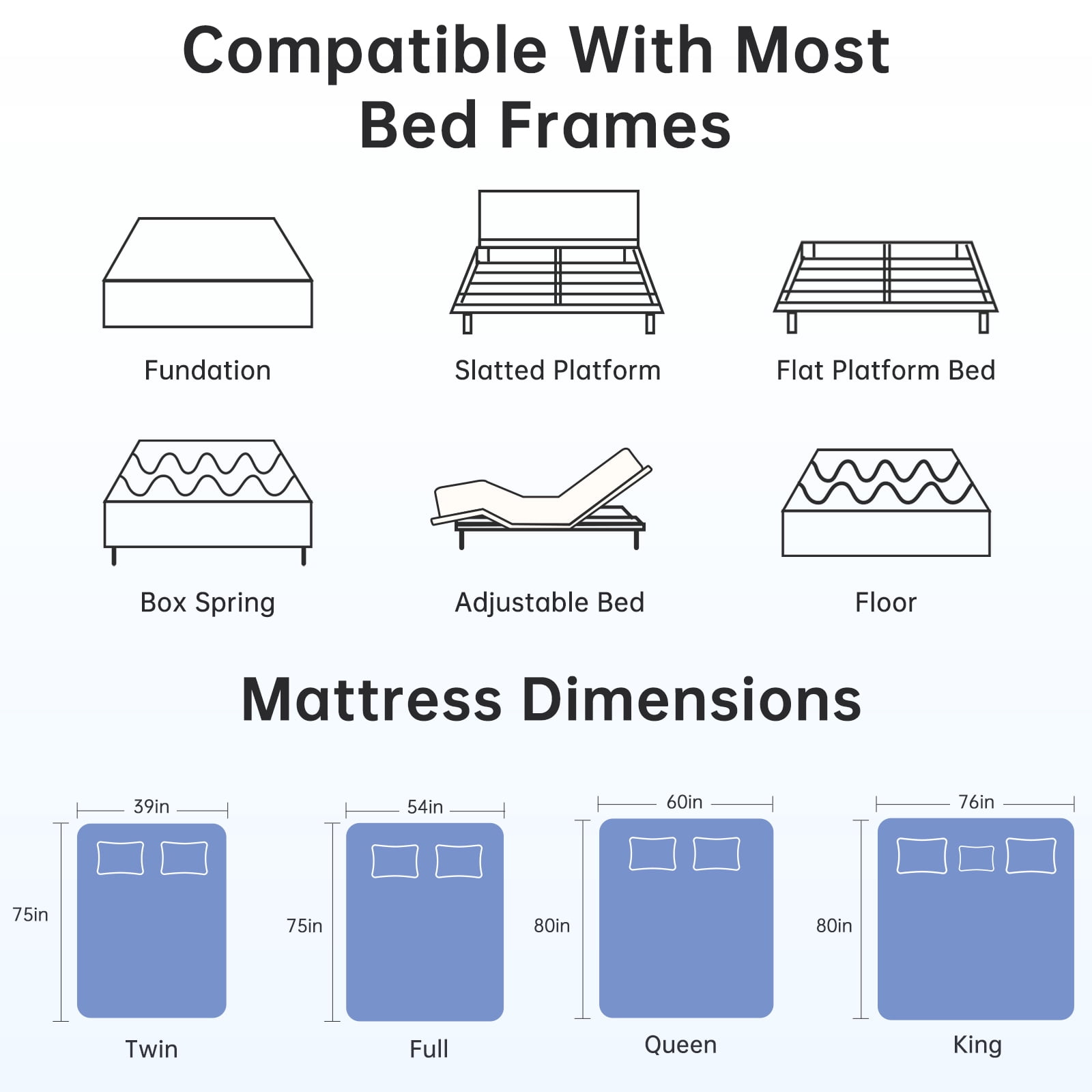 Babyqueen King Size Mattress, 12 Inch Cooling Gel Memory Foam Mattress in a Box, Medium Firm Support, Motion Isolation, Pressure Relief, CertiPUR-US Certified