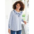 thumbnail image 4 of Woman Within Plus Size Floral Embroidered Sweatshirt Tee, 4 of 6