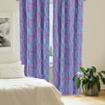 thumbnail image 3 of Ambesonne Blue and Pink Window Curtains, Modern Squares, Each 28" W x 84" L, Hot Pink Sky Blue, 3 of 5