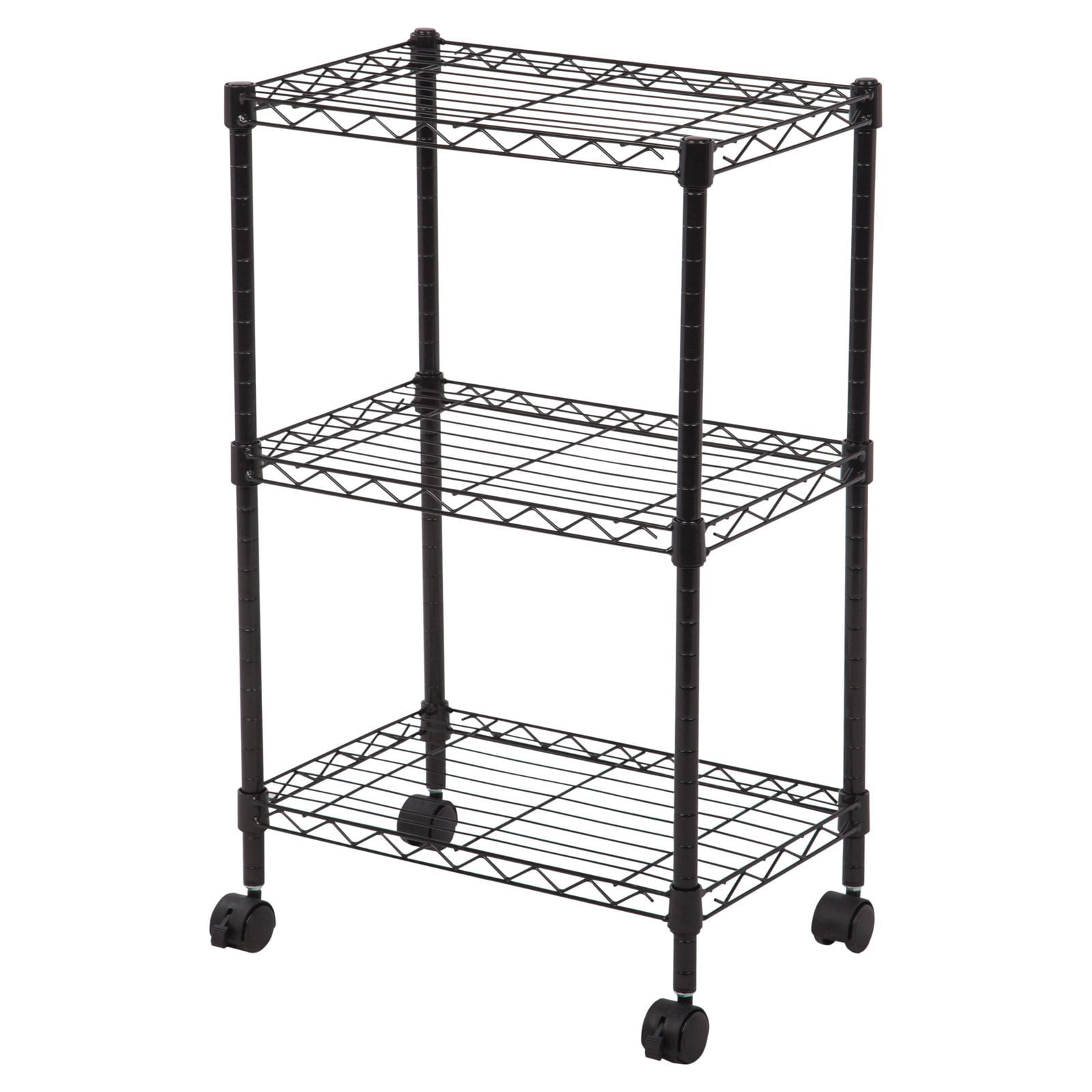 IRIS USA, 3Tier Wire Storage Shelf with Casters, Black