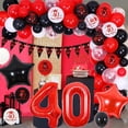 thumbnail image 2 of 40th Birthday Decorations for Men Women Red and Black, 40th Happy Birthday Banner Red and White Balloon Arch Cake Topper Star 40 Balloon for 40 Years Birthday Party Supplies, 2 of 7
