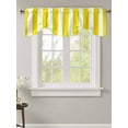 thumbnail image 2 of Fsddascl Yellow Striped Tie Up Valance Curtains for Windows, Kitchen Curtains Window Treatments, Modern Farmhouse Yellow White Stripes Short Window Shades Valances for Bedroom Bathroom Cafe 54"x18", 2 of 7