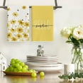 thumbnail image 2 of Yellow Flowers Bee Hello Sunshine Spring Kitchen Towels Dish Towels, 18x26 Inch Summer Holiday Decoration Hand Towels Set of 2, 2 of 6