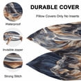 thumbnail image 4 of Waterproof Throw Pillow Covers Set of 2, 24x24 Inch Orange Navy Blue Decorative Pillowcases Outdoor Pillow Slip Cushion Covers Set for Couch Tent Marble Stone Abstract Art, 4 of 7