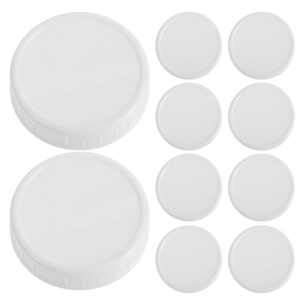 10 Tapas Reutilizables para Tarros Mason, Cubiertas de Plástico con Sellos de Silicona para un Almacenamiento Seguro. Tapa Universal para Tarros, Fácil de Limpiar. Tapa Redonda para Tarros.
