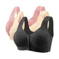 thumbnail image 1 of Puntoco Sujetadores cómodos para mujer, sujetador sexy sin aros de acero y sin imán para mujer, con copa fina y sujetador de encaje sexy ajustable, ropa interior de 3 piezas, 1 of 2