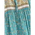 thumbnail image 4 of Multi Floral Print Vintage Women Tie Neck Tassel Beach Bohemian Maxi Dresses Robe Ladies Rayon Cotton Boho Dress Vestidos, 4 of 6