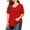 Red, variant on Plus Size Shirts for Women V Neck Short Sleeve Tunic T-Shirts, Red 3XL