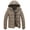 Brown, variant on Men's Winter Coat Hooded Puffer Jacket Quilted Thicken Down Alternative Coat Dark Grey, Medium