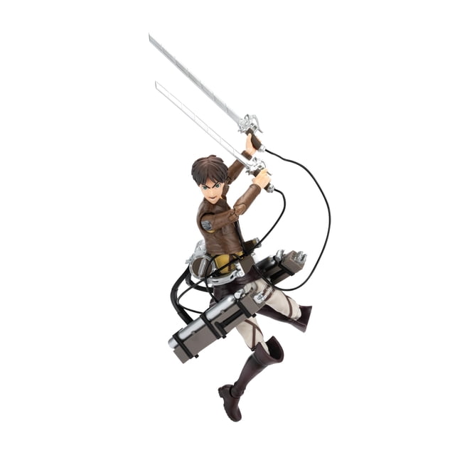 Total Anime Eren Jaeger - 6.5-Inch Scale Figure with Swappable Faceplates, Alternate Hands, and Weapon