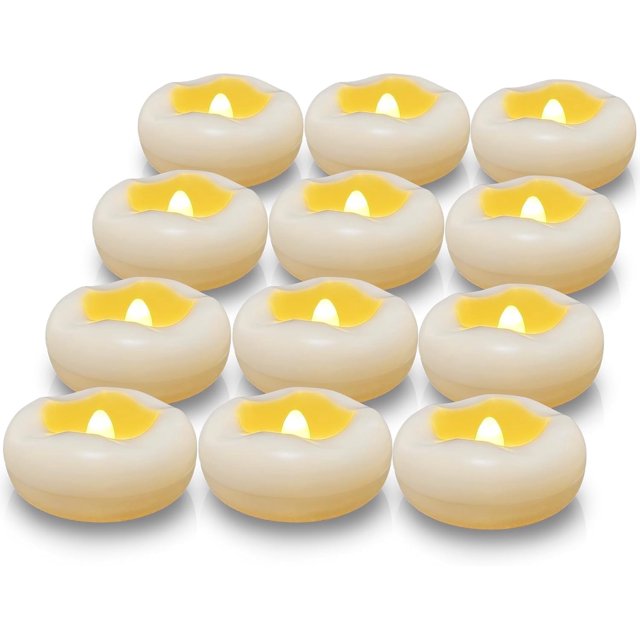 Velas Flotantes, Paquete de 12 Velas LED de Plástico Impermeables Que Funcionan con Batería