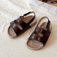 thumbnail image 6 of Duqingm Toddler Sandals Toddler Boys Girls Double Buckle Sandals Children's Adjustable Back Strap Water Sandal Brown,9, 6 of 7
