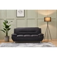 thumbnail image 3 of Kingway Furniture Zebra Faux Leather Sofa with Pillow Top Armrests in Black, 3 of 8