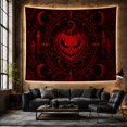 thumbnail image 6 of Sinister Jack-O'-Lantern With Glowing Red Face In Dark Mandala, Eerie Gothic For Halloween Lovers, Occult Pumpkin Artwork, Halloween Gift Tapestry Wall Hanging For Bedroom And Living Room, 6 of 7