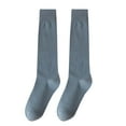 thumbnail image 2 of Certgust Socks Womens Socks Slimming Calf Black Half Tall Solid Color Cotton Spring Fall Stockings High Top Crew Socks Dark Gray, 2 of 6