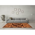 thumbnail image 3 of Ahgly Company Indoor Round Abstract Orange Modern Area Rugs, 7' Round, 3 of 4