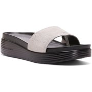 Donald J Pliner Womens Fiji Distressed Metallic Slide Sandal 7.5 Pewter