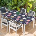 thumbnail image 2 of Easter Bunny Table Cloths for 5 Foot Rectangle Tables, Colorful Eggs Spring Leaves Daisy Navy Blue Patio Waterproof Elastic Fitted Tablecloths, Washable Rectangular Table Cover for Camping, 2 of 8