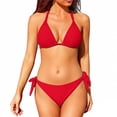 thumbnail image 2 of MSJUHEG Halter Swimsuits for Women Bathing Suits for Women Floral Bikini Set Bathing Suit Sport Swimsuits for Women Halter Swimsuits for Women Trendy Swimsuits Floral Bikini Red XL, 2 of 6