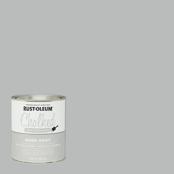 2 Pack, Aged Gray, Rust-Oleum Chalked Ultra Matte Interior Paint, 30 oz